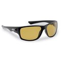 Flying Fisherman Flying Fisherman 7760BY Small & Medium Roller Polarized Sunglasses; Matte Black Frame with Yellow-Amber Lens 7760BY